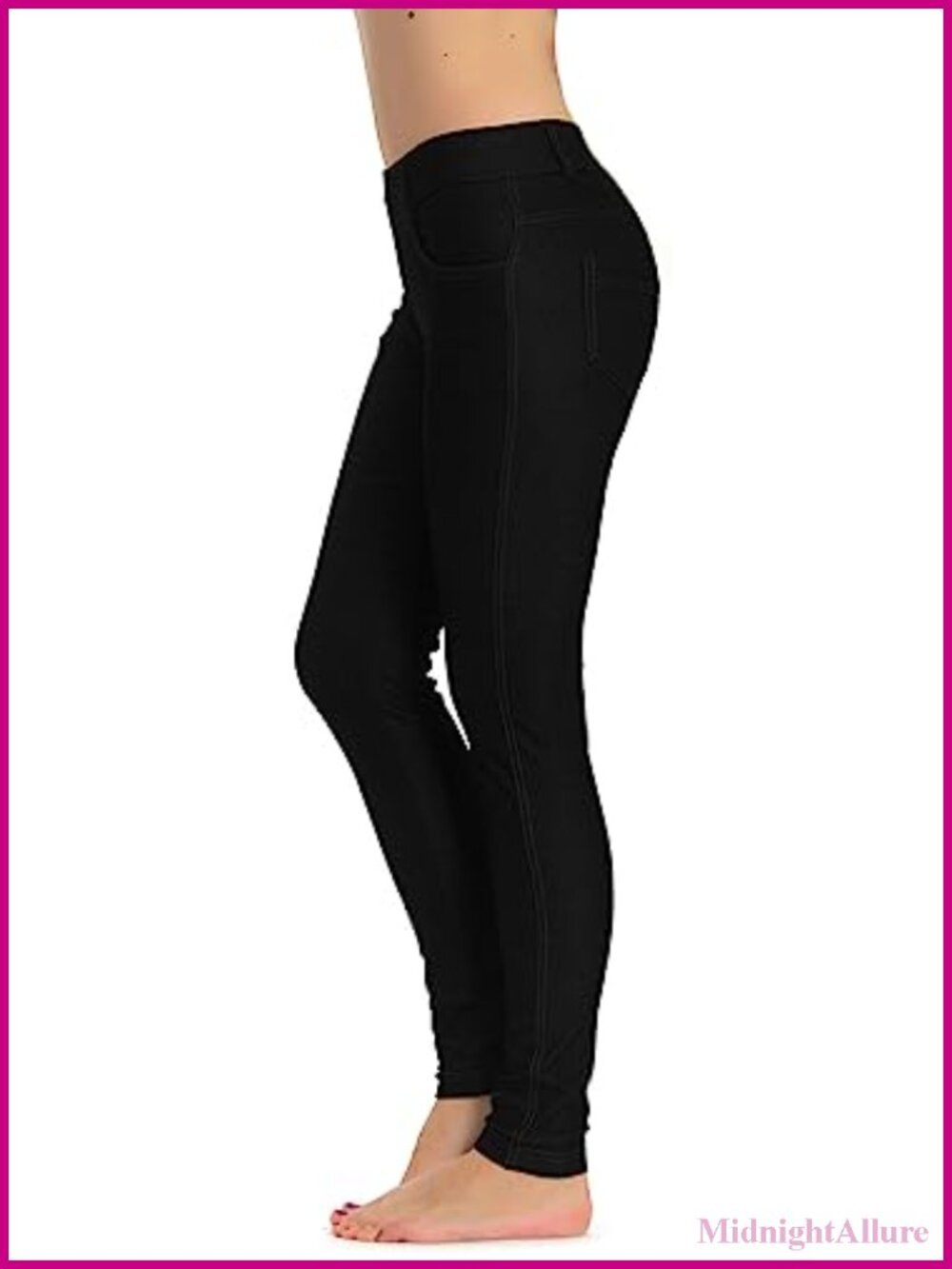 Women's Slimming Pull-On Jeggings Cotton Spandex Tummy Control Pockets